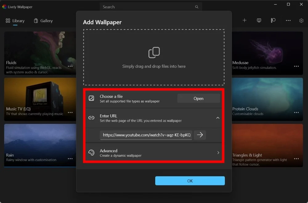 Lively 中不同的壁纸类型